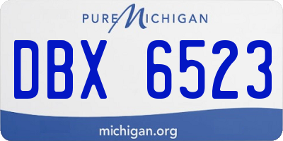 MI license plate DBX6523