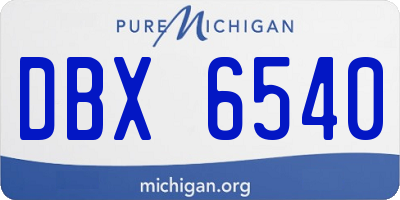 MI license plate DBX6540
