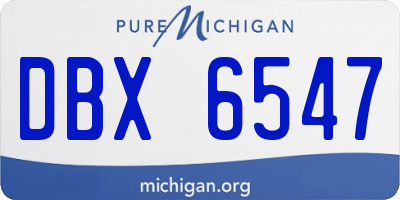 MI license plate DBX6547