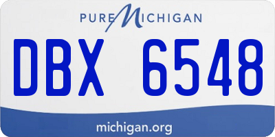 MI license plate DBX6548