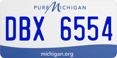 MI license plate DBX6554