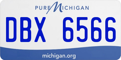 MI license plate DBX6566