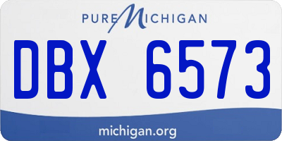 MI license plate DBX6573