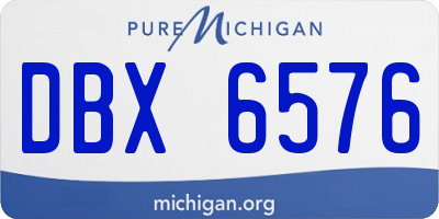 MI license plate DBX6576