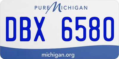 MI license plate DBX6580