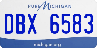 MI license plate DBX6583