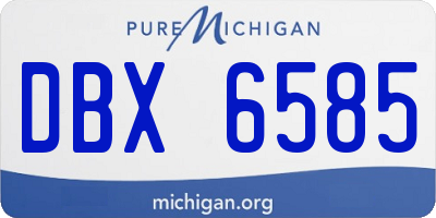 MI license plate DBX6585