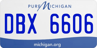 MI license plate DBX6606