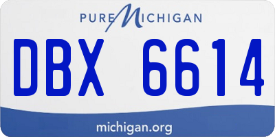 MI license plate DBX6614