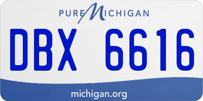 MI license plate DBX6616