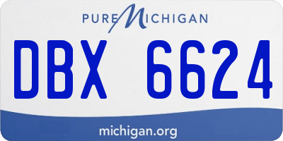 MI license plate DBX6624