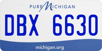 MI license plate DBX6630