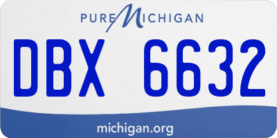 MI license plate DBX6632