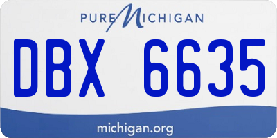 MI license plate DBX6635