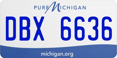 MI license plate DBX6636