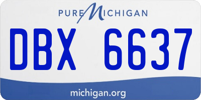 MI license plate DBX6637