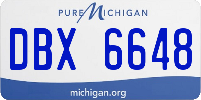MI license plate DBX6648
