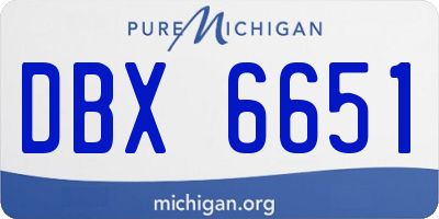 MI license plate DBX6651