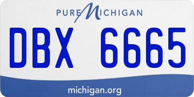 MI license plate DBX6665