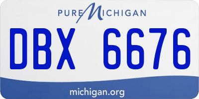 MI license plate DBX6676