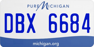 MI license plate DBX6684
