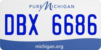 MI license plate DBX6686
