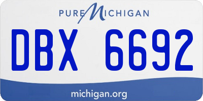MI license plate DBX6692