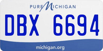 MI license plate DBX6694