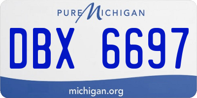 MI license plate DBX6697