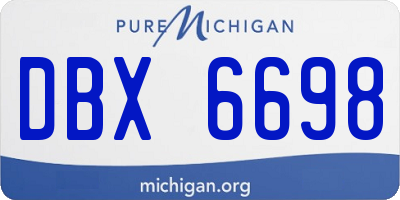 MI license plate DBX6698