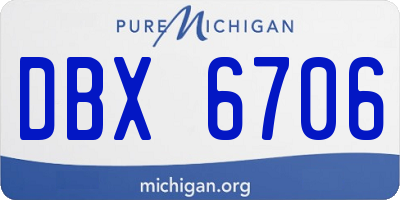 MI license plate DBX6706