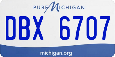 MI license plate DBX6707