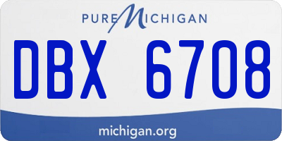 MI license plate DBX6708
