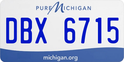 MI license plate DBX6715