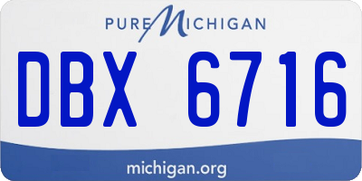 MI license plate DBX6716