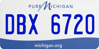 MI license plate DBX6720