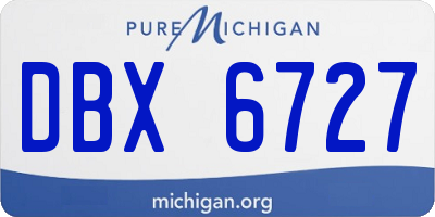 MI license plate DBX6727