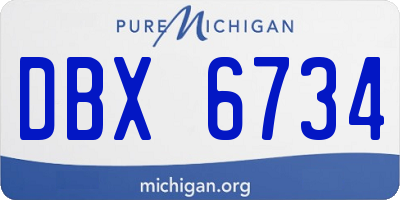 MI license plate DBX6734