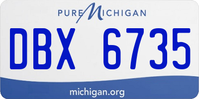 MI license plate DBX6735