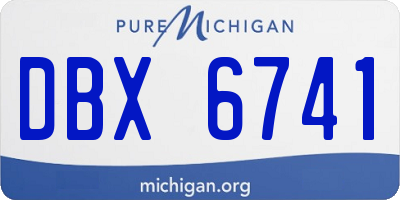 MI license plate DBX6741