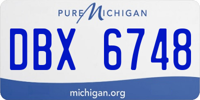 MI license plate DBX6748