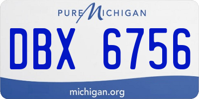 MI license plate DBX6756