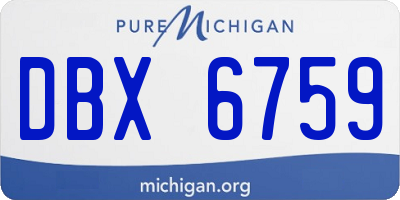 MI license plate DBX6759