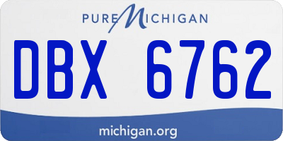 MI license plate DBX6762
