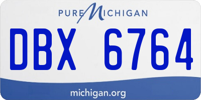 MI license plate DBX6764