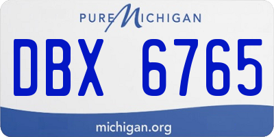 MI license plate DBX6765