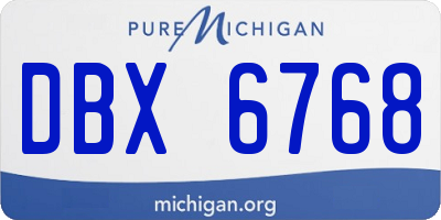 MI license plate DBX6768