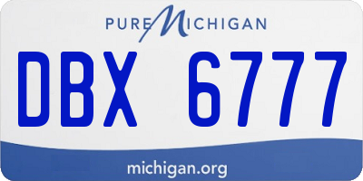 MI license plate DBX6777