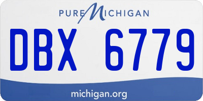 MI license plate DBX6779