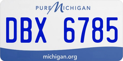 MI license plate DBX6785